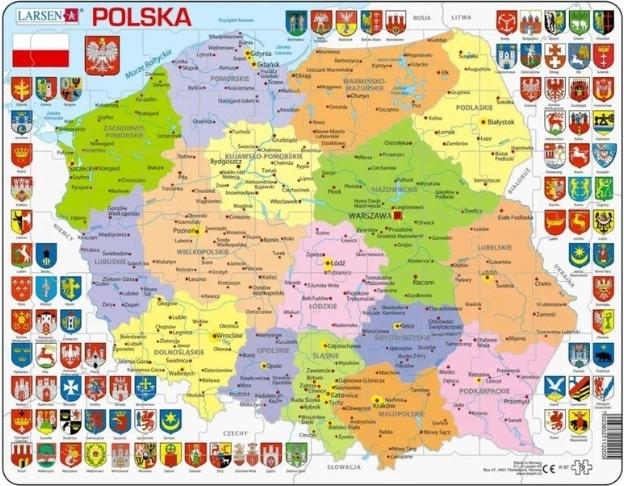 Larsen politische Karte Polen – Lernpuzzle aus Karton