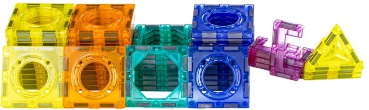 Bunte magnetische Teile und modulares Bauen