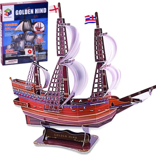 3D-Puzzle – Golden Hind, 108 Teile