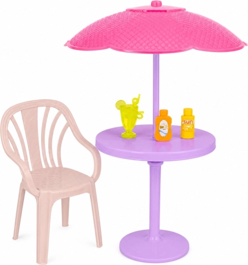 Gartenset mit Sonnenschirm für Spielspaß draußen