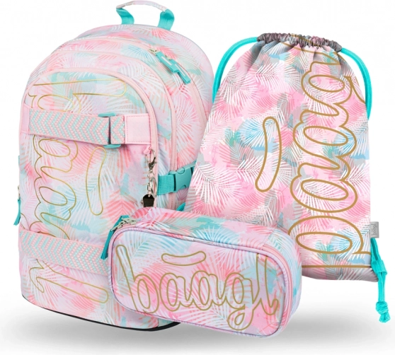 BAAGL Schulset Skate Sunset – Rucksack, Federmäppchen und Beutel
