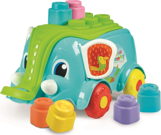 Clemmy Baby Elefantenwagen mit 10 Bausteinen