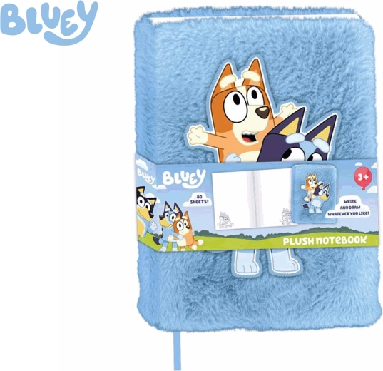 Plüsch-Notizbuch BLUEY A5, 80 Seiten