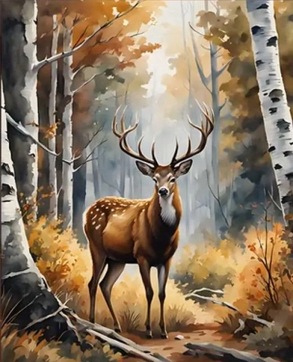 Diamantmalerei Herr des Waldes 30 × 40 cm