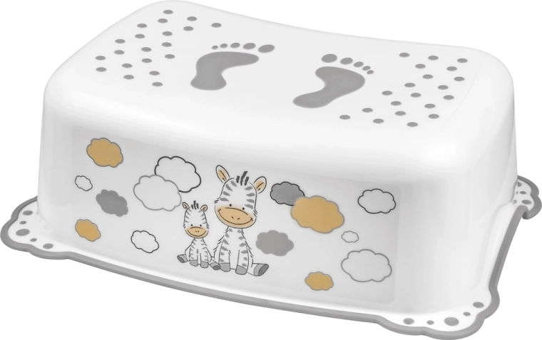 Maltex Kinder-Anti-Rutsch-Tritt Zebra, weiß/grau