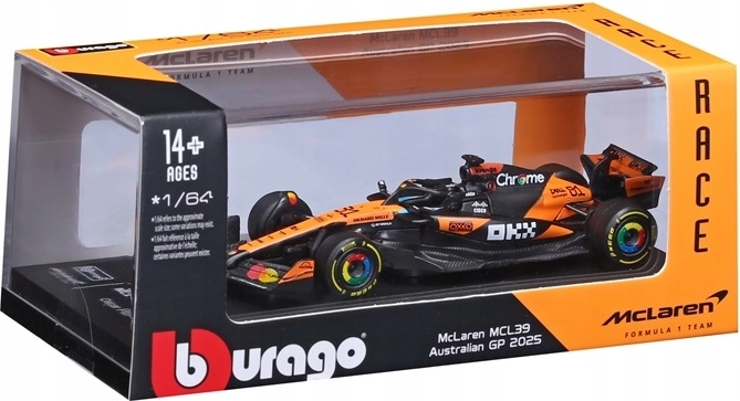 BBU Sammlermodell Formel McLaren MCL39 1:64 mit Fahrer Oscar Piastri