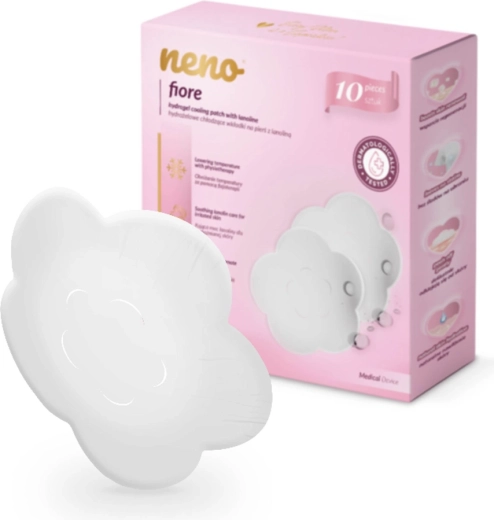 Neno Fiore kühlende Hydrogel-Stilleinlagen mit Lanolin für gereizte Brustwarzen – 10 Stück
