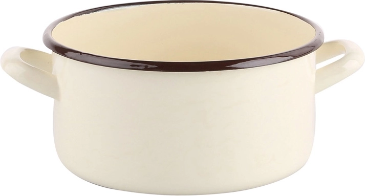 Silesia Emaille-Stieltopf 1,45 l, 16 cm, cremefarben