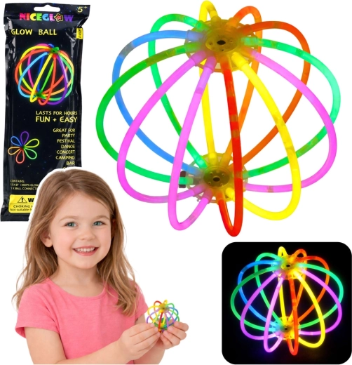Doppeltes leuchtendes Armband mit Schmetterling Neon Glow 20 cm