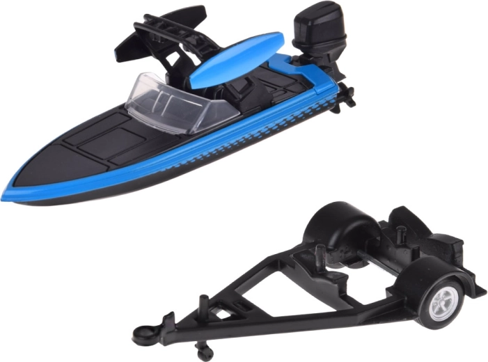 Anhänger mit Motorboot für actionreiche Szenarien