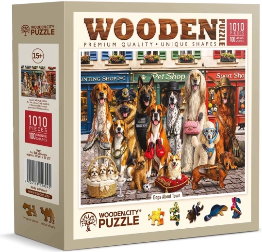 WOODEN CITY Holzpuzzle Hunde in der Stadt, 1010 Teile