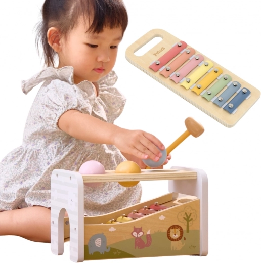 VIGA Holz-Klopfbank und Xylophon 2-in-1