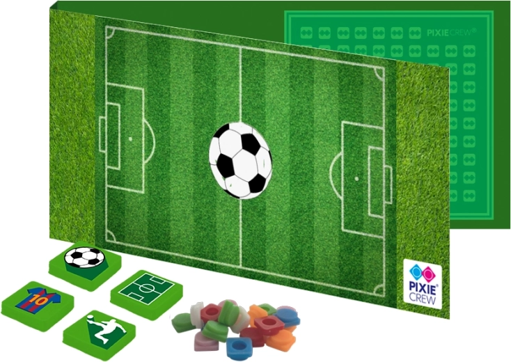 Pixie Crew Postkarte und Grußkarte mit Geschenk innen Fußball