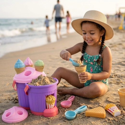 Kreatives Spielen am Strand und im Sandkasten