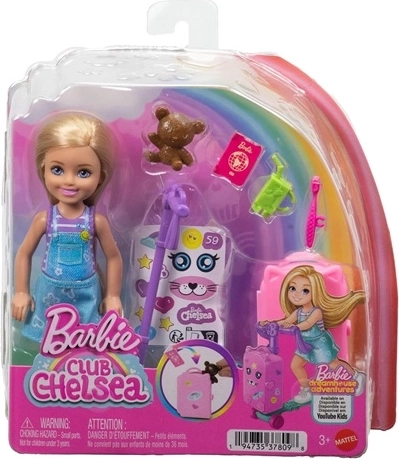 Barbie Chelsea unterwegs mit Roller und Koffer