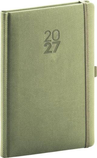 Notique Wochenkalender Diamante 2027 olivgrün 15 × 21 cm