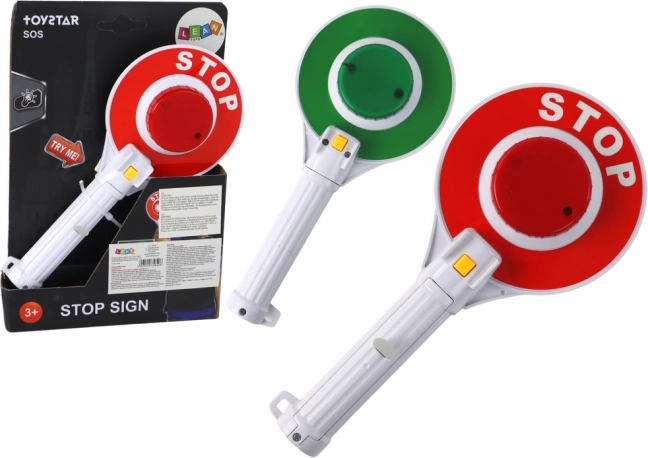 Kinder-Polizeikelle, beidseitig mit Licht Stopp/Fahrt