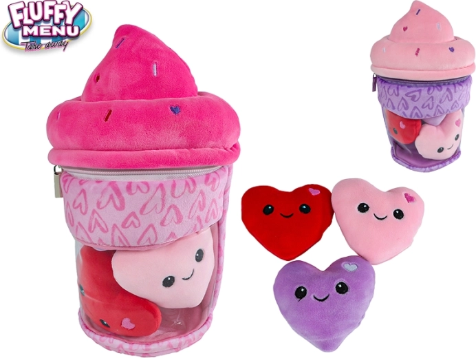 Plüscheis Fluffy Menu mit drei Herzchen 25 cm