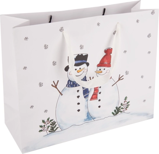 Geschenkpapiertüte Schneemann 32 × 12 × 26 cm