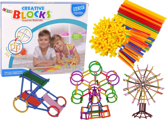 Bausatz aus Stäben und Strohhalmen