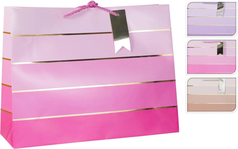 Geschenktüte aus Papier XL 40 × 30 × 10 cm, Mix aus 3 Farben