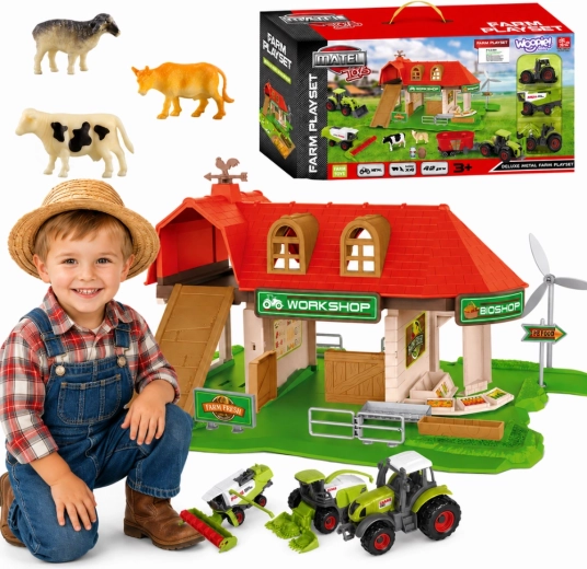 WOOPIE Bauernhof mit Traktoren und Figuren, 42 Teile