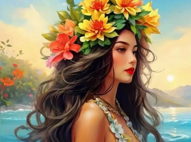 Diamantmalerei Mädchen am Meer 30 × 40 cm