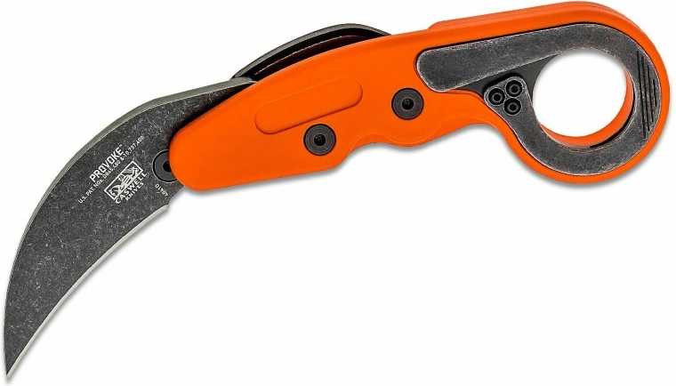 CRKT Provoke Orange klappbares Karambit 6,3 cm mit Stonewash-Klinge und Grivory-Griff