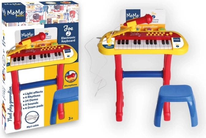 Elektronisches Kinder-Keyboard Meme mit Mikrofon und Hocker (24 Tasten)