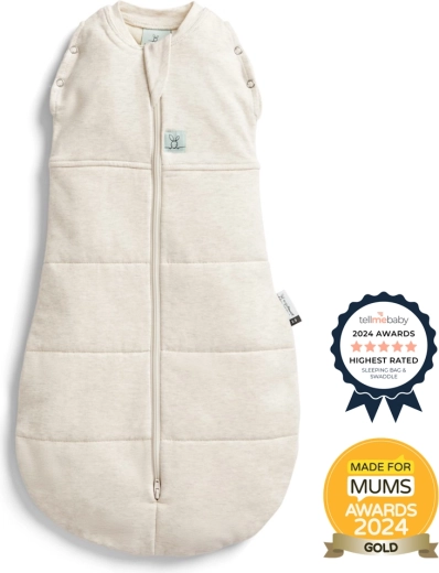 ErgoPouch Cocoon Pucksack und Schlafsack 2in1 Oatmeal Marle 2,5 TOG (6–12 Monate)