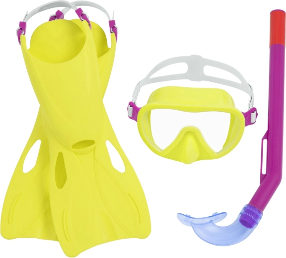 BESTWAY Schnorchelset für Kinder – Maske, Schnorchel und Flossen (Gr. 24–27)