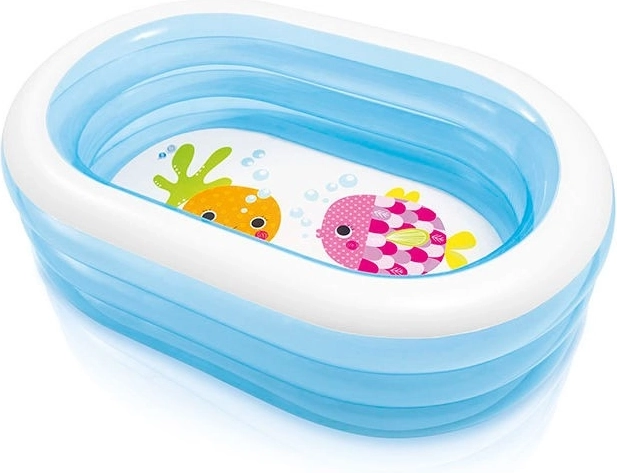 Aufblasbares ovales Kinderplanschbecken 163 × 107 × 46 cm INTEX