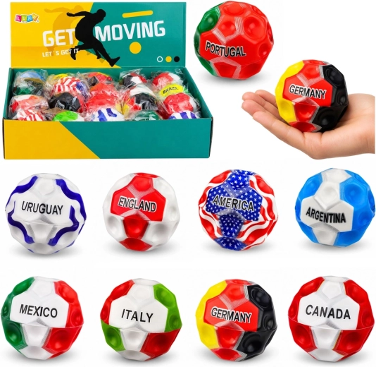 Antistress-Schaumball mit Noppen – Flaggenmotiv, 7 cm - 1 Stück