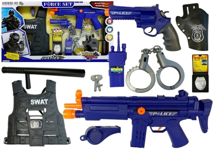 Polizeispielset mit Schussgeräuschen und Zubehör