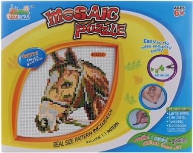 Mosaik mit Pferdemotiv – Kreativset für Kinder
