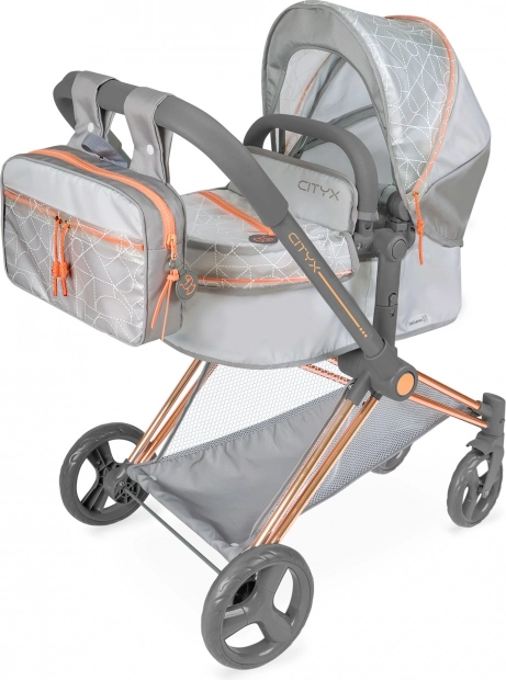 Klapptbarer Puppenwagen 3-in-1 mit Rucksack City X, 73 cm