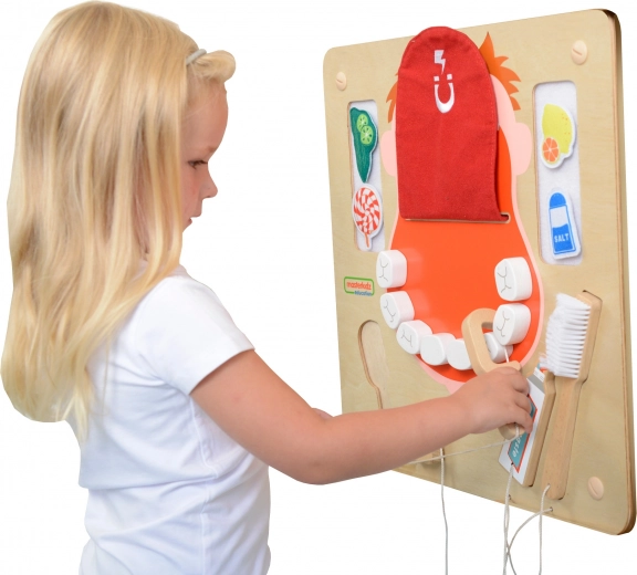 Masterkidz Wand-Sensoriktafel Mundhygiene Zähne Flex Montessori