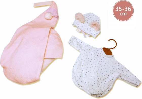 Kleidung mit Hängesack für Puppe NEW BORN 35–36 cm