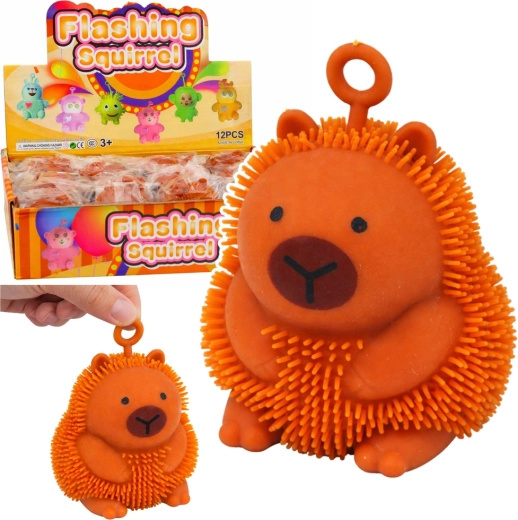 Leuchtender Anti-Stress-Gniotek Capybara mit LED und Schlaufe, orange
