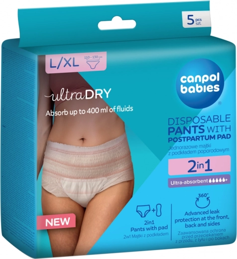 Canpol babies Einweg-Wochenbett-Slips mit Einlage 2-in-1 L/XL, 5 Stk.