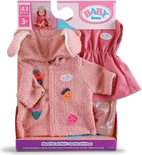 BABY born Outfit mit Mäntelchen und Kleid für Puppen 43 cm