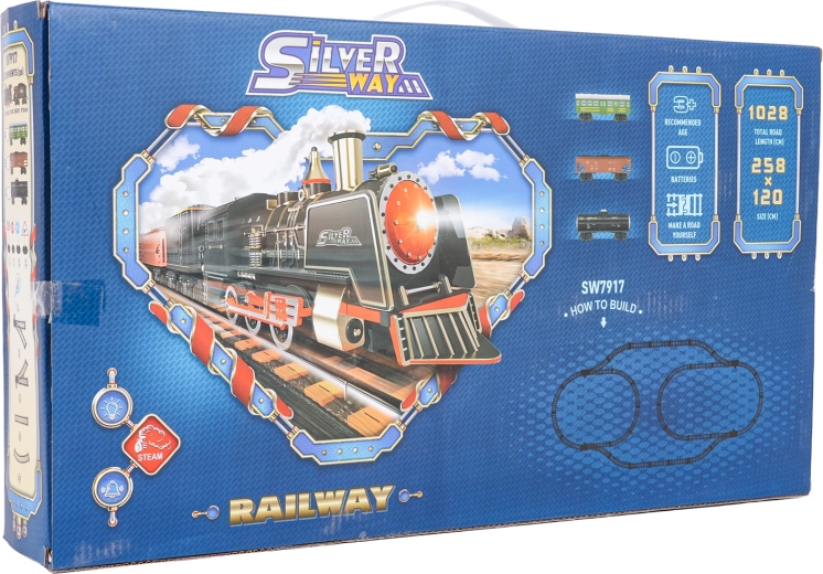 Retro-Eisenbahn mit Rauch-, Licht- und Soundeffekten