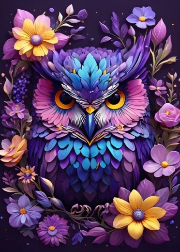 Puzzle Blumen und Eule 300 Teile BLUEBIRD