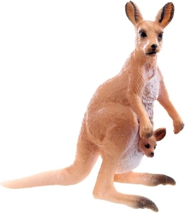 Plastikfigur Känguru mit Jungtier 9 cm