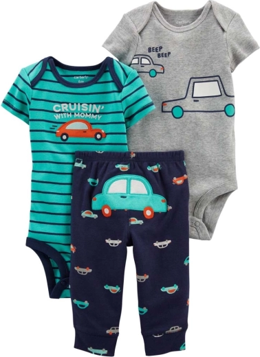 Carter’s 3-teiliges Set für Jungen Green Monster (2x Kurzarm-Body und Hose)