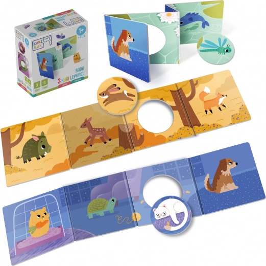 Set aus 3 interaktiven Leporellos Tierchen KukiKuk