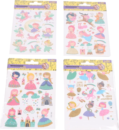 Temporäre Tattoo-Aufkleber für Kinder 10,5 × 15 cm – Mädchenthemen
