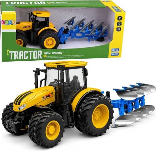 Landwirtschaftlicher Traktor mit mehrscharigem Pflug 1:24 mit Licht und Sound