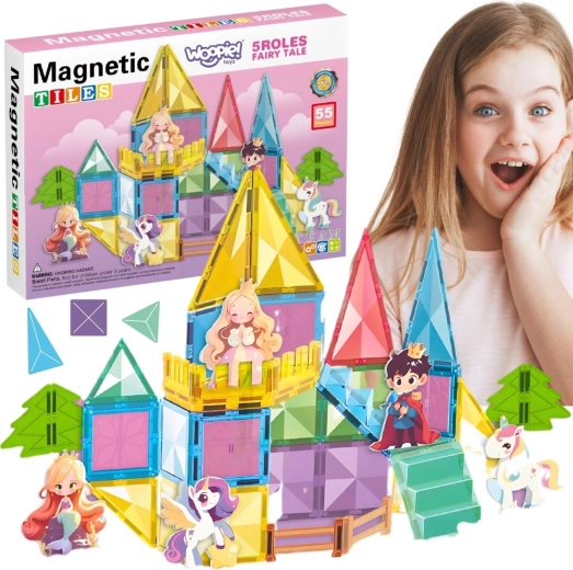 Woopie magnetisches Konstruktionsset Märchenschloss mit 55 Teilen