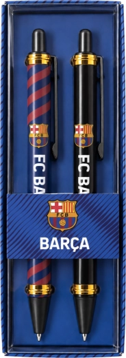 Set aus Metallkugelschreibern FC Barcelona, blau und schwarz – 2 Stück